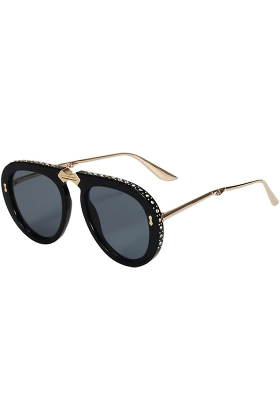 Vintage folding sunglasses women crystal oversize clear eyeglasses sun glasses men shades
