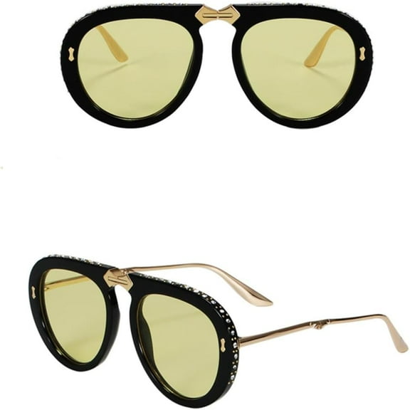 Vintage folding sunglasses women crystal oversize clear eyeglasses sun glasses men shades