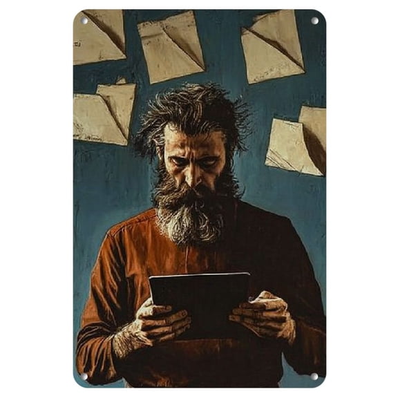 Vintage for Man in the Mail Metal Tin Sign - 8x12 Inch, Rust-Proof Iron Wall Art for Home, Bar, Cafe, Garage & Library Decor