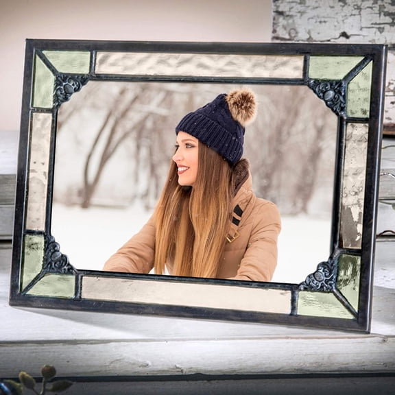 Vintage glass frame - horizontal or vertical photo display, hand decorated glass frame Different specifications to choose from