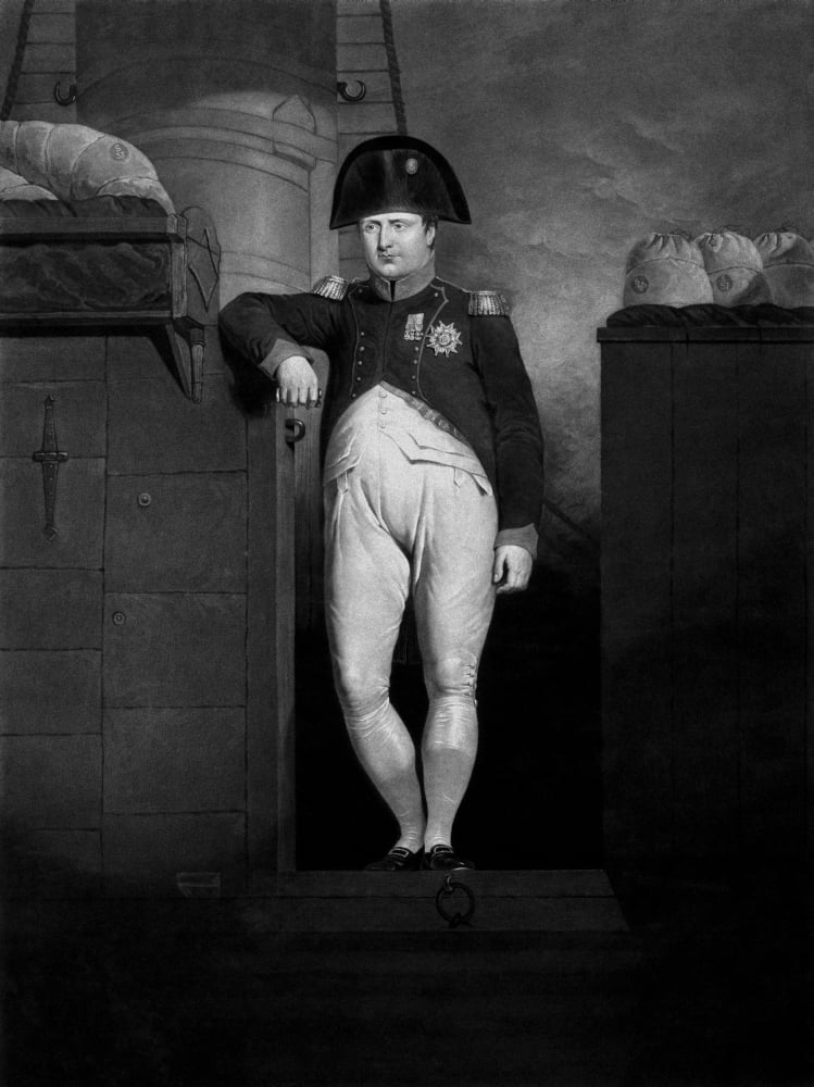 Vintage history print of Napoleon Bonaparte exiting a ship Canvas Art - John ParrotStocktrek Images (13 x 17)