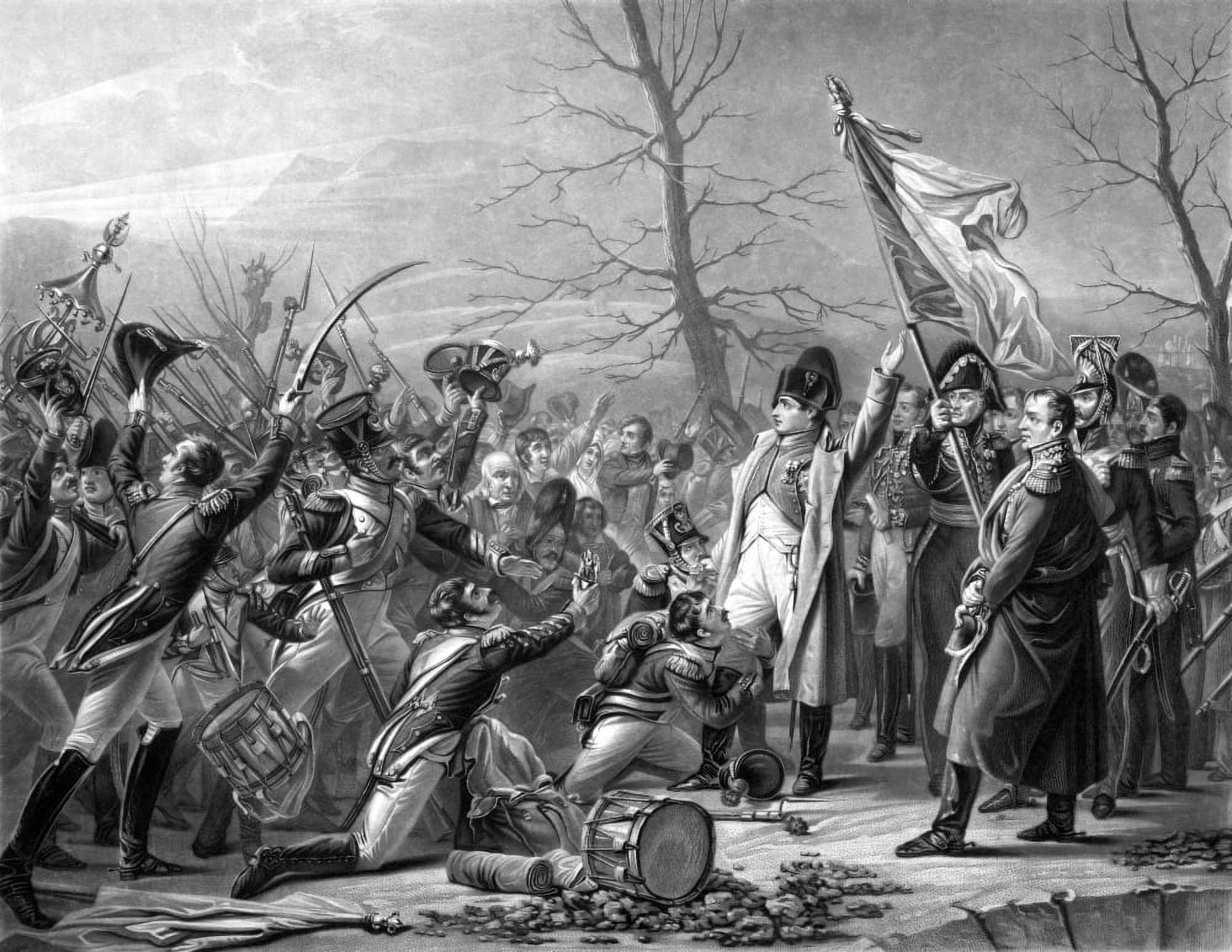 Vintage history print showing the return of Napoleon from Elba Canvas Art - John ParrotStocktrek Images (32 x 25)
