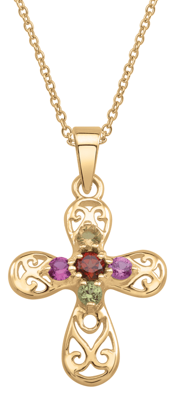 Vintage Inspired Filigree Cross Shaped Necklace by Jewlster in 14k Gold