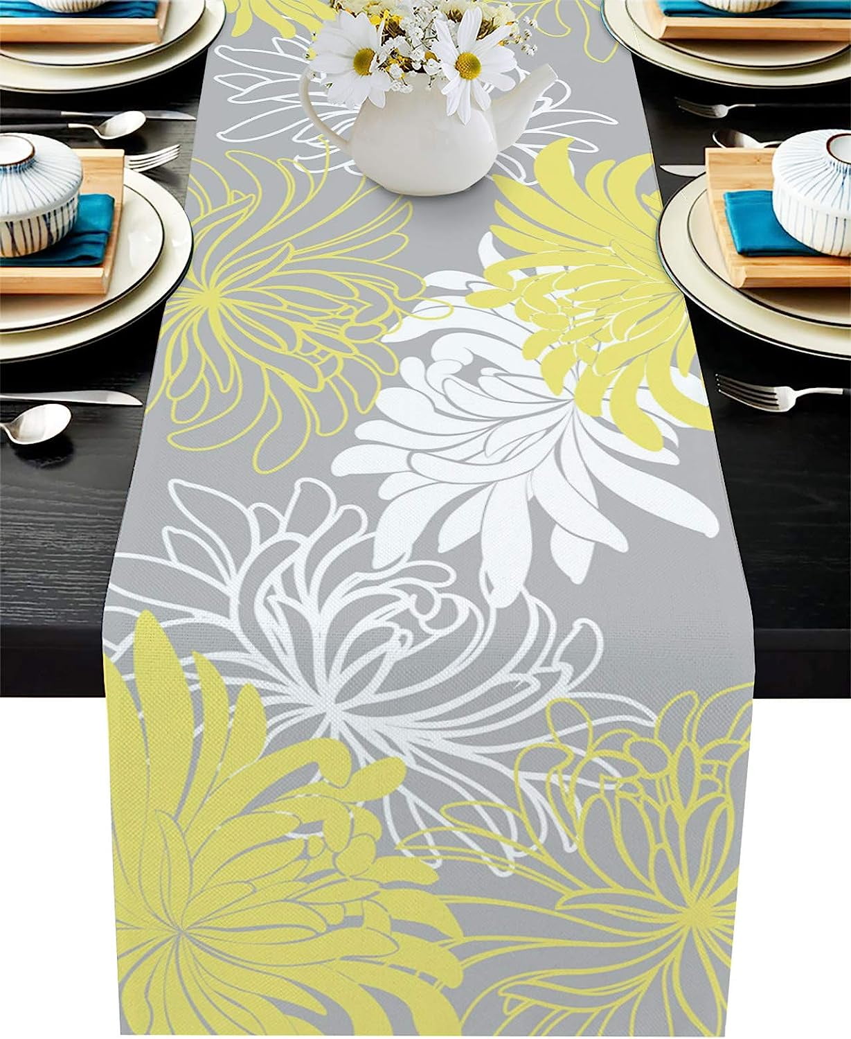 Vintage l Distressed Map Rectangle Table Runner for Kitchen Table r ...
