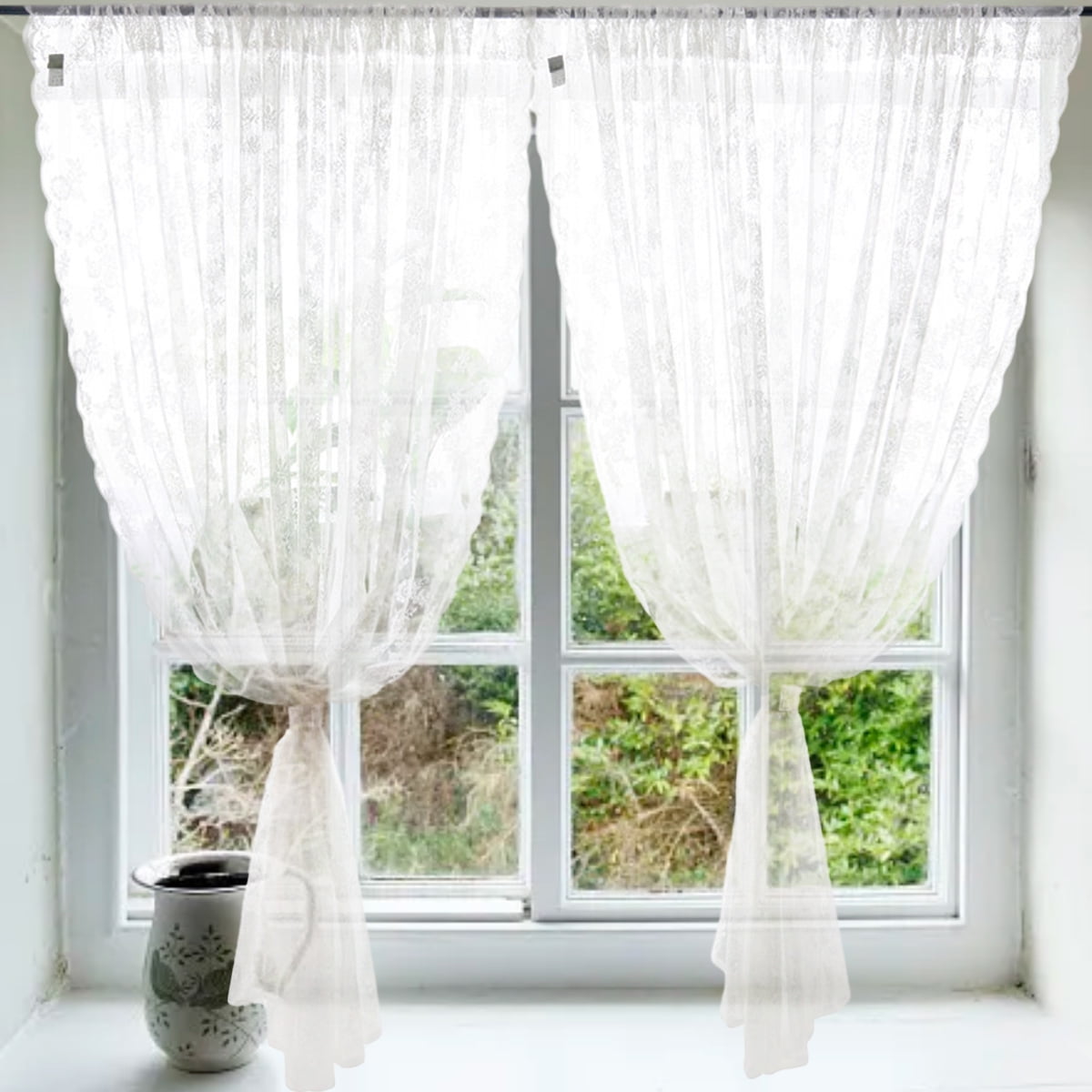 Vintage lace curtains, embroidered tulle lace curtain Windows ...