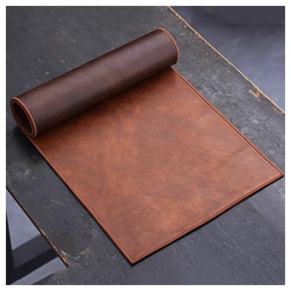 Vintage leather table runner, wipeable, waterproof thickened table runner, kitchen table decoration for tea mat, kitchen table mat