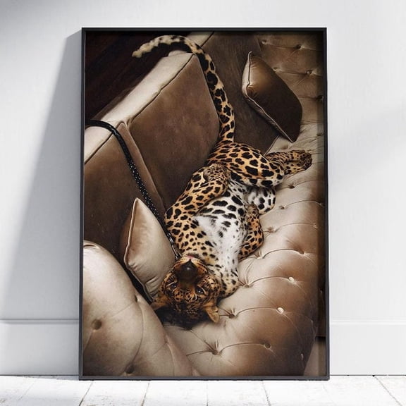 Vintage leopard poster, fashion poster, luxury print, luxury leopard print, vintage luxury fashion poster, Unframed Paper Poster 8x10in