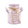 thumbnail image 1 of Vintage metal vase, metal galvanized milk jug farmhouse vase with decorative handle - pink, 1 of 5