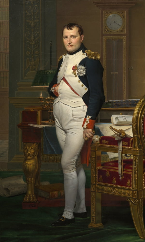 Vintage painting of The Emperor Napoleon in his study Canvas Art - John ParrotStocktrek Images (11 x 18)