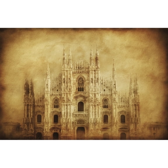 Vintage photo of Duomo di Milano Milan Italy Poster Print