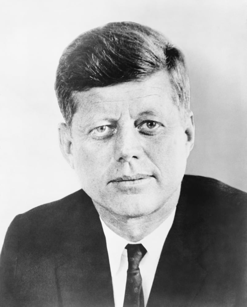 Vintage photo of President John F Kennedy Canvas Art - John ParrotStocktrek Images (13 x 16)