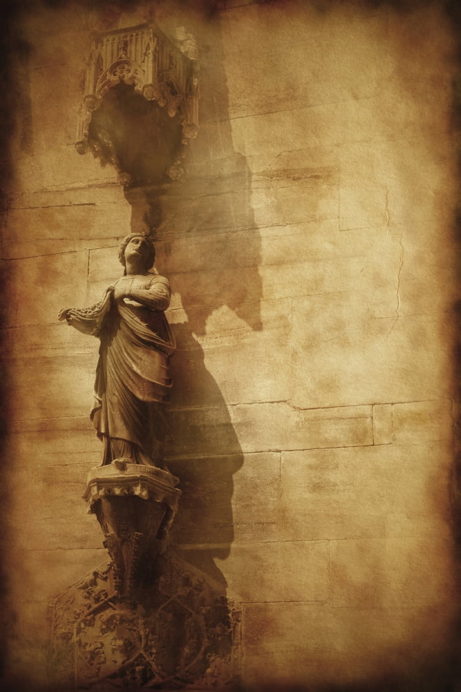 Vintage photo of duomo architecture Milan Italy Canvas Art - Evgeny KuklevStocktrek Images (23 x 35)