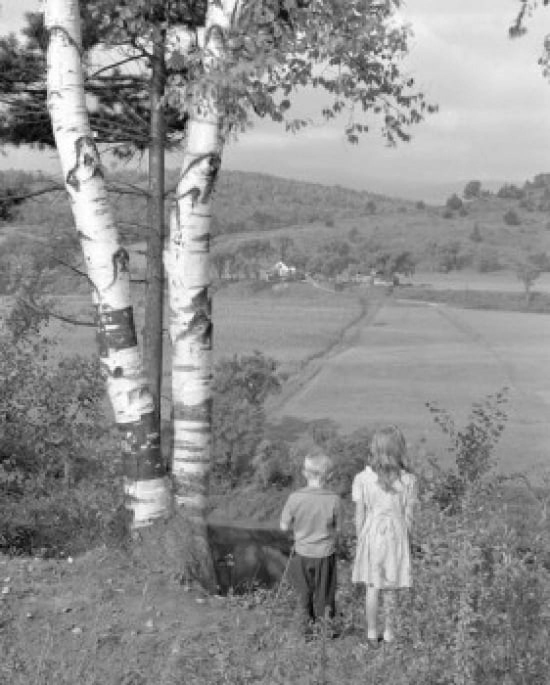 Vintage photograph of children in rural landscape Canvas Art - (18 x 24)
