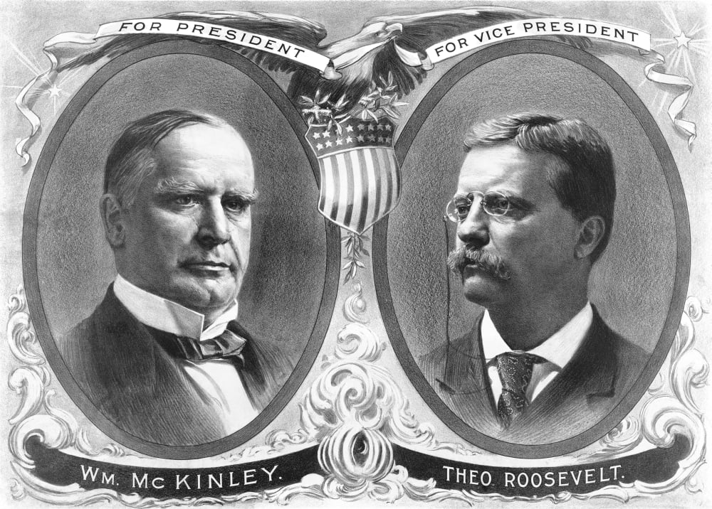 Vintage presidential election poster Canvas Art - John ParrotStocktrek Images (34 x 24)