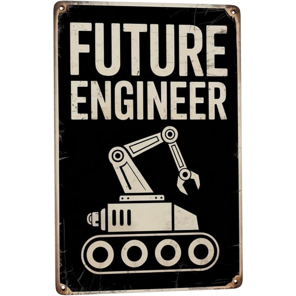 Vintage quote wall decor featuring Future Engineer Tech Innovator In Training Metal Tin Sign Kids Room Decor Perfect For Hanging In Science Labs With 8x12 inch metal sign for kitchen wall decor