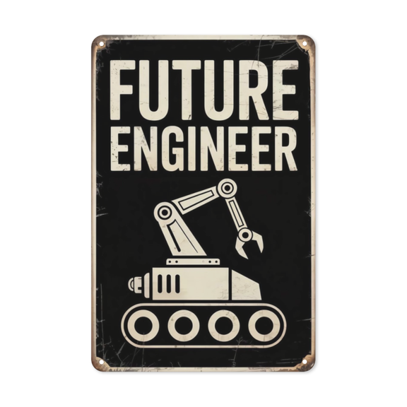 Vintage quote wall decor featuring Future Engineer Tech Innovator In Training Metal Tin Sign Kids Room Decor Perfect For Hanging In Science Labs With 8x12 inch metal sign for kitchen wall decor