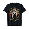 thumbnail image 1 of Vintage retro live fast eat trash racoon shirt for men, 1 of 5