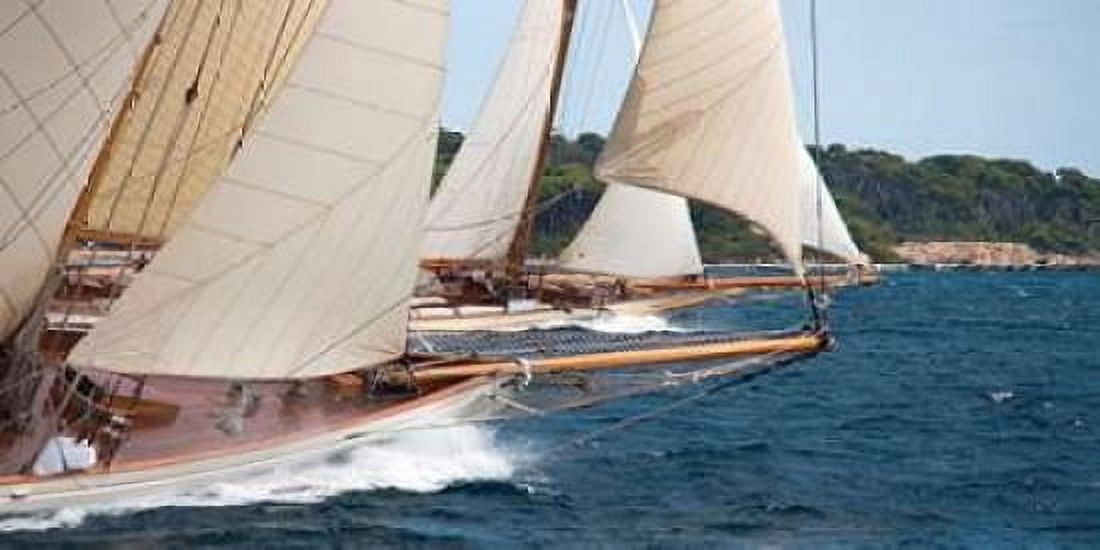 Vintage sailboats raicing Canvas Art - Anonymous (10 x 20)