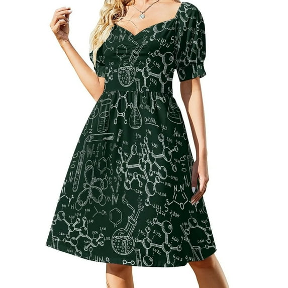 Vintage science old chemistry laboratory seamless pattern Dress women's clothing trend 2024 wedding dresses for parties