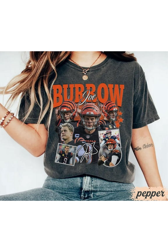 Vintage sports Joe Burrow Unisex Graphic T-shirt, Retro Football Fans Gift Tee,Dark Heather Color,Size 2XL