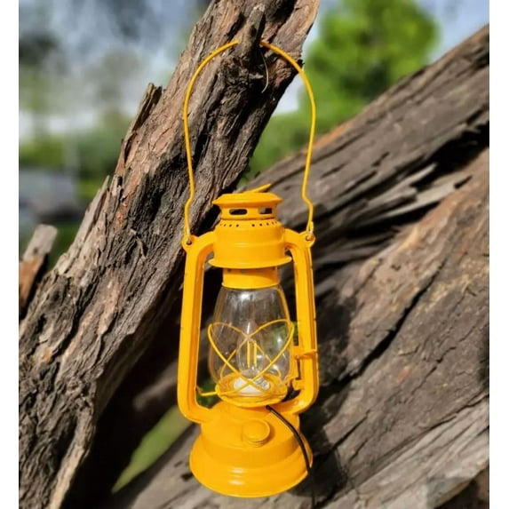 Vintage style Hurricane Lantern Antique Collectible Electric Decorative Lamp In yellow Colour.