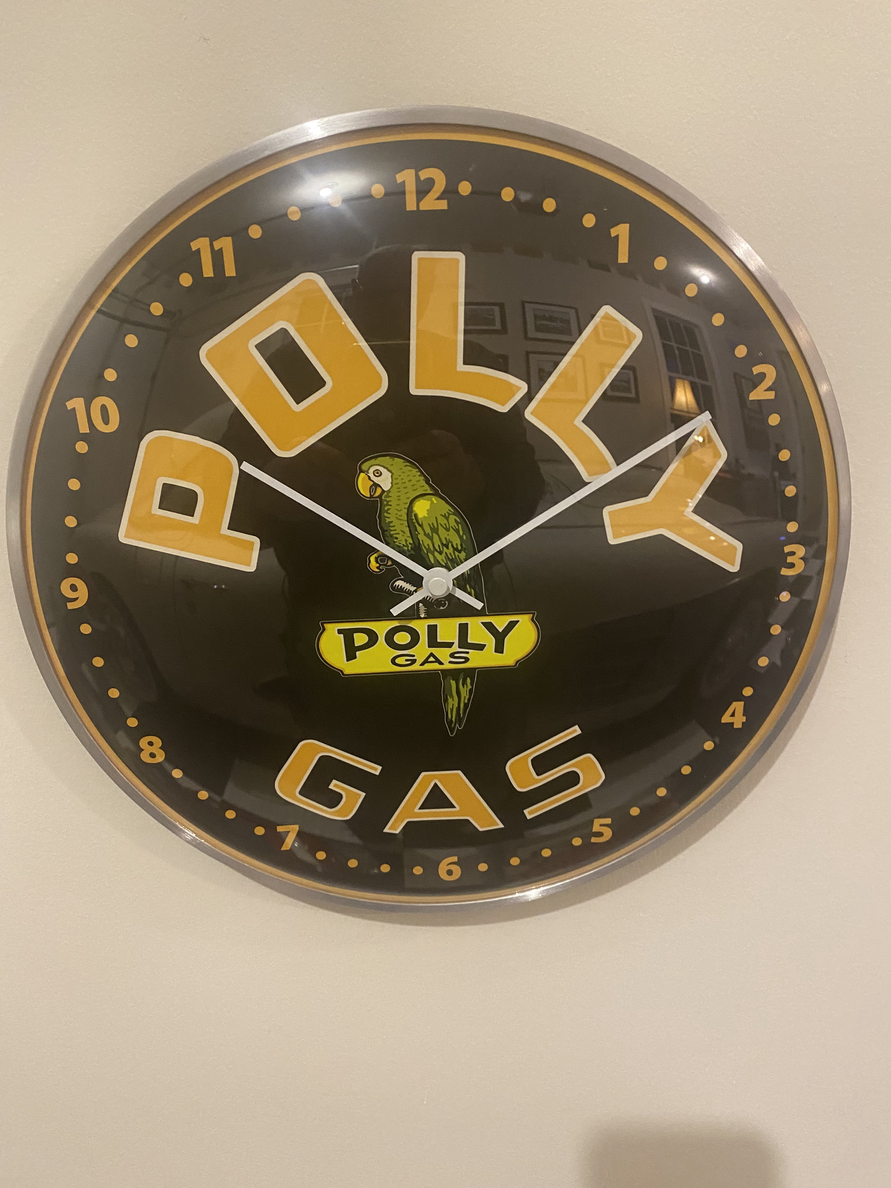 Vintage style POLY Gas and OIL Round Clock (12" INCH) NEW with GLASS ...