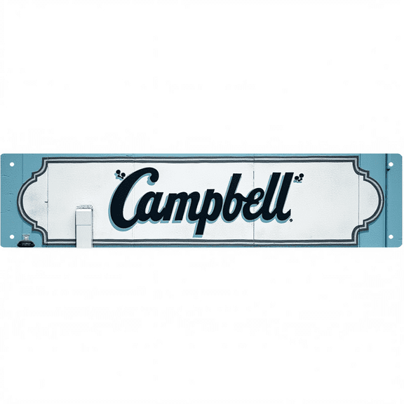 Vintage tin signs 16*4 inches "Campbell Script Logo" Rustic Metal Art Home Bar Decor