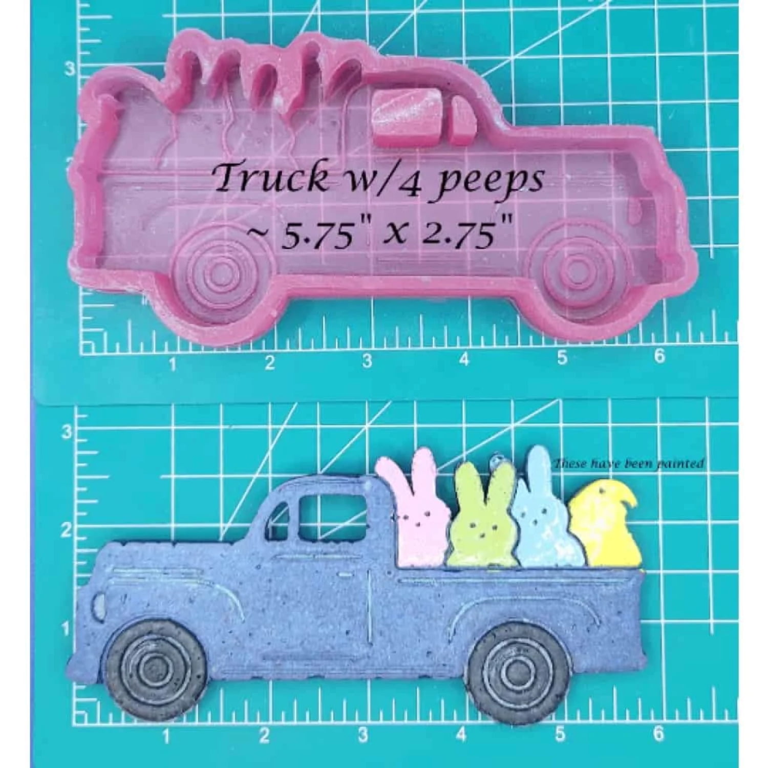 Vintage truck with peeps