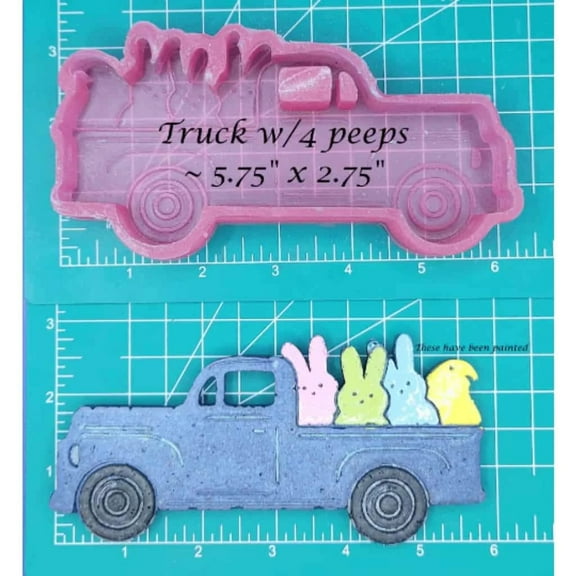 Vintage truck with peeps