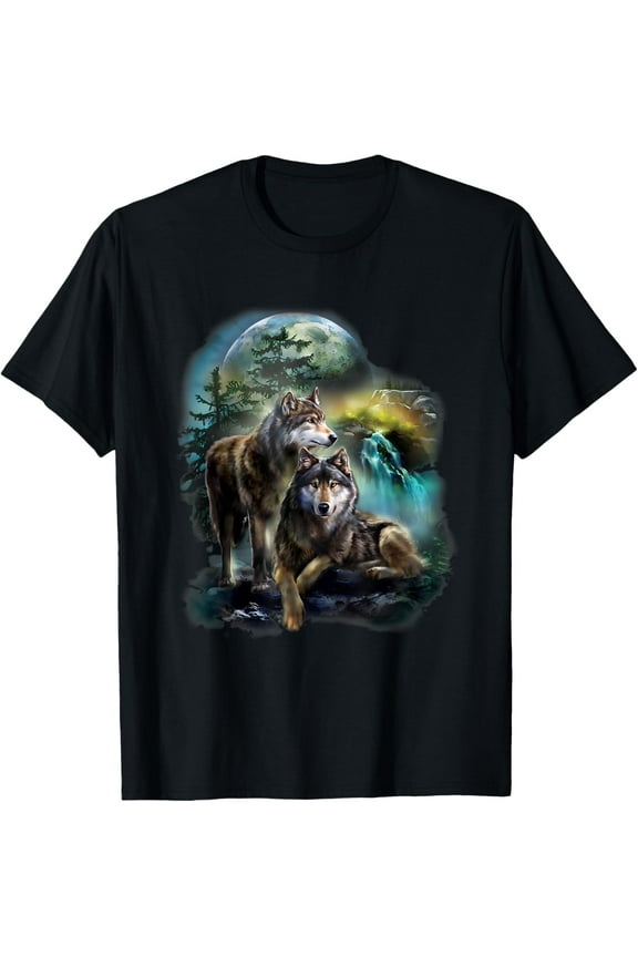 Vintage wolf mens Shirt wolf women Lovers for boys and girls T-Shirt Tops Tee