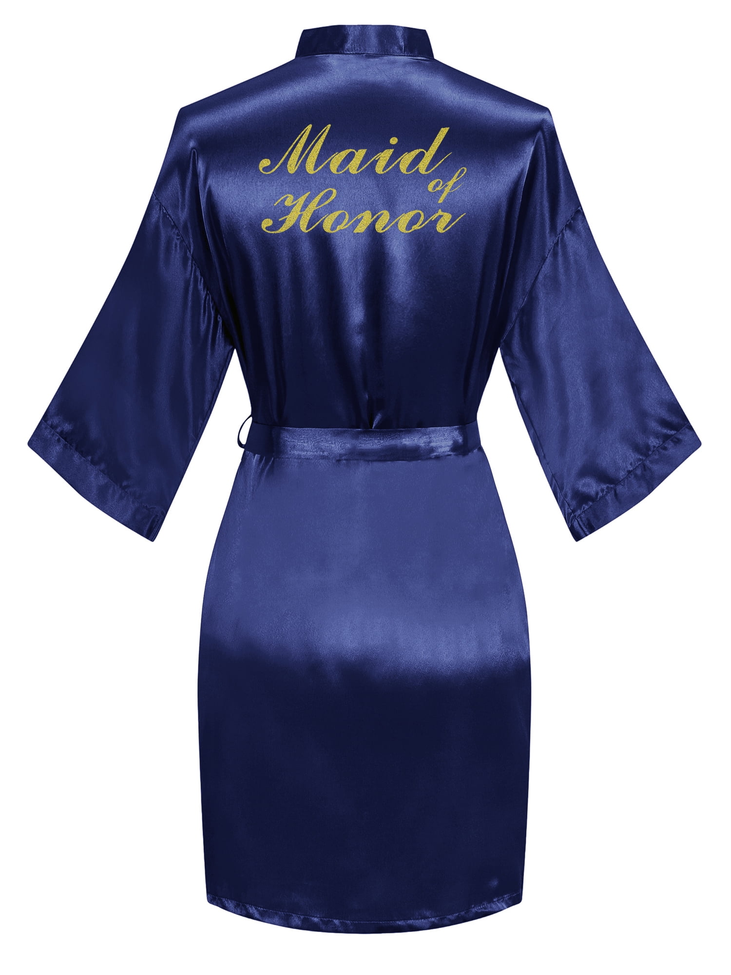 VintageClothing Women Kimono Satin Maid of Honor with Gold Letter ...