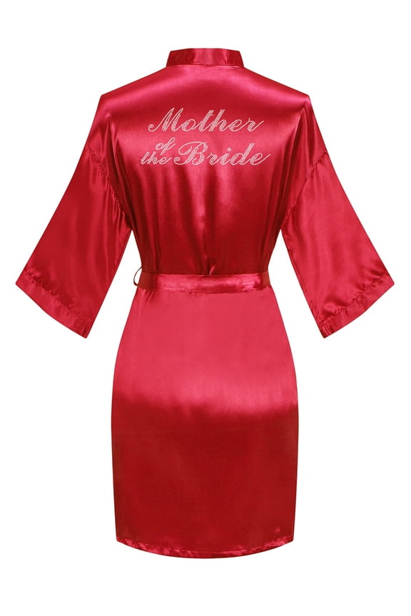 Women Kimono Satin Mother of the Bride Wedding Short Robe One Size