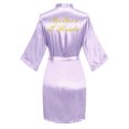 thumbnail image 1 of VintageClothing Women Kimono Satin Mother of the Bride with Gold Letter Wedding Short Robe One Size, 1 of 4