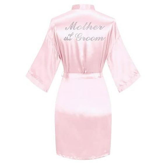 VintageClothing Women Kimono Satin Mother of the Groom Wedding Short Robe One Size