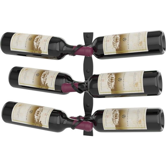 VintageView R Series Helix Dual 15 | Minimalist Wall Mounted Metal Wine Rack (Matte Black)