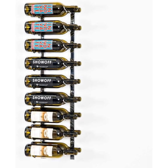 VintageView W Series Luxe Wine Rack 3 - Double Depth, Metal Wall Mounted Wine Rack - Modern, Easy Access Wine Storage - Space Saving Wine Rack with 18 Bottle Storage Capacity - (Chrome Luxe)