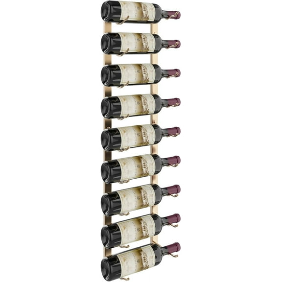 VintageView W Series Pro Wine Rack 3 - Single Depth, Metal Wall Mounted Wine Rack - Modern, Easy Access Wine Storage - Space Saving Wine Rack with 9 Bottle Storage Capacity - (Matte Black)