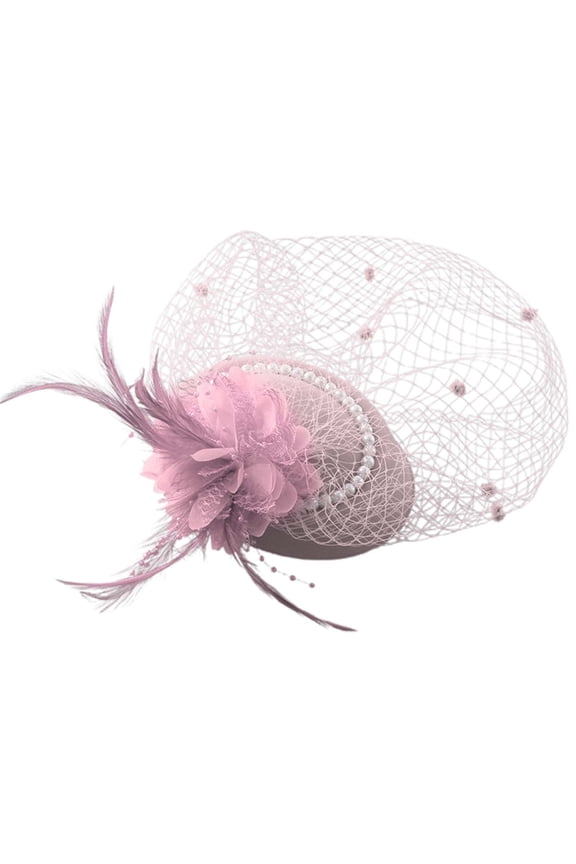 VintageWedding Fascinator Hat With Netting And Feathers Elegant Headpiece For Ladies For Race Day Events And Bridal Occasions Thick Fabric Headband Hair Band for Running Wire Headbands Head Bands Hair