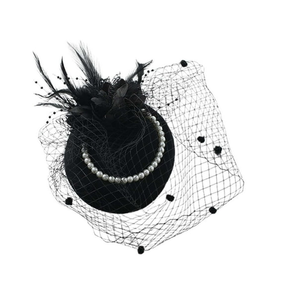 VintageWedding Fascinator Hat With Netting And Feathers Elegant Headpiece For Ladies For Race Day Events And Bridal Occasions