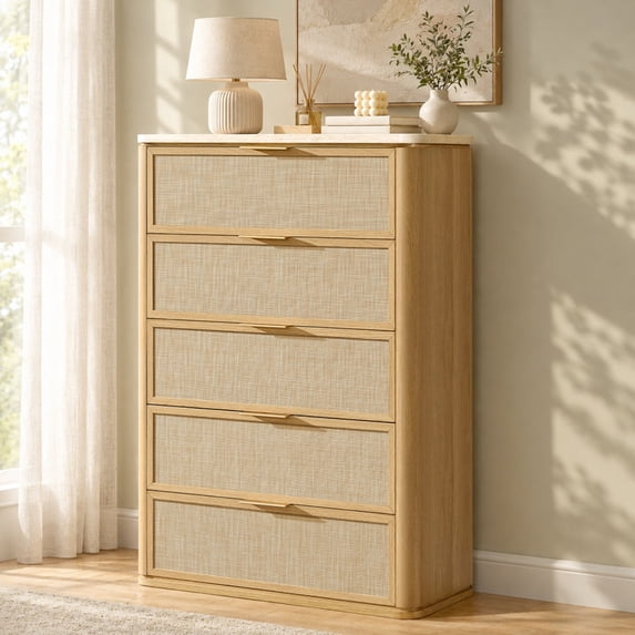 Vintagearth 5 Drawer Dresser for Bedroom, 46.2