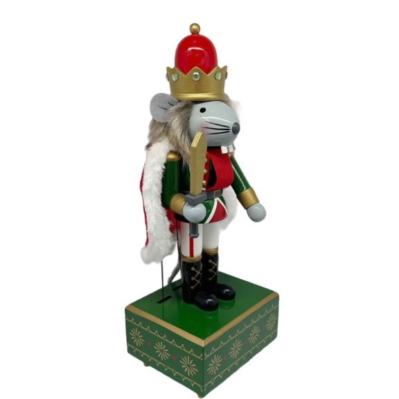 Vintaged Handmade Wooden Musical Walnutcracker Puppet Figure Home Ornament