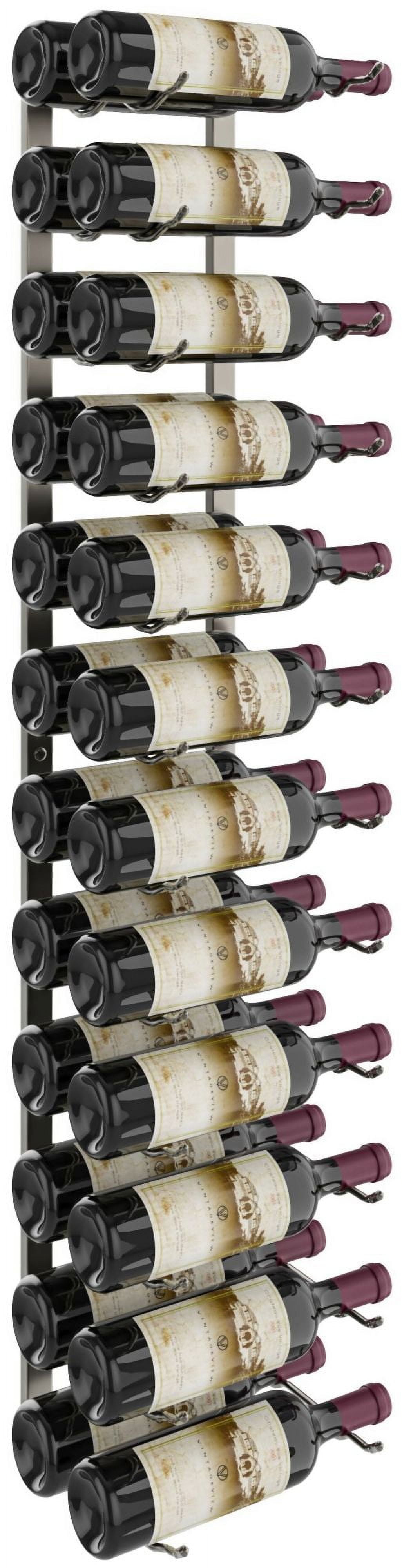 Gunmetal Luxe 48" Wall Mounted Wine Rack for 24 Bottles