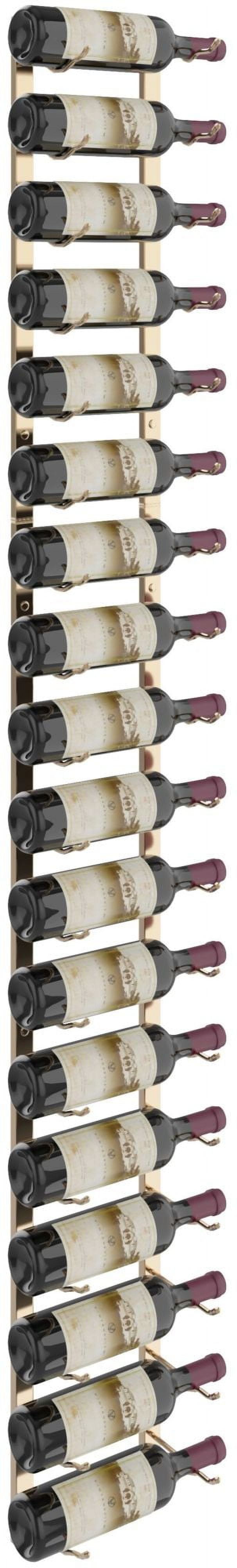 Golden Bronze Luxe 72" Wall Mounted 18 Bottle Wine Rack