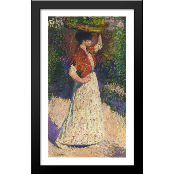Vintaging Girl 24x40 Large Black Wood Framed Print Art by Henri Martin