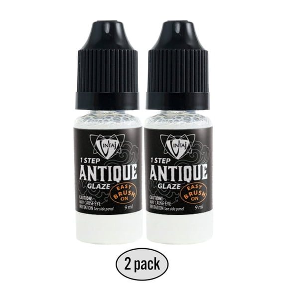 2 Pack - Antique Glaze, Clear Matte, (9mL) Vintaj 1 Step, Jewelry Craft, Patina, Multi-surface