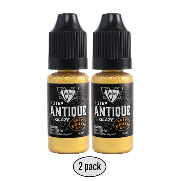 2 Pack - Antique Glaze, Metallic Gold, (9mL) Vintaj 1 Step, Jewelry Craft, Patina, Multi-surface