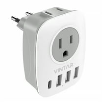 Vintar European Plug Adapter, International Travel Power Plug, Euro Charger Adaptor, 6 in 1 Travel Plug Adapter to Most of Europe Greece, Italy(Type C)
