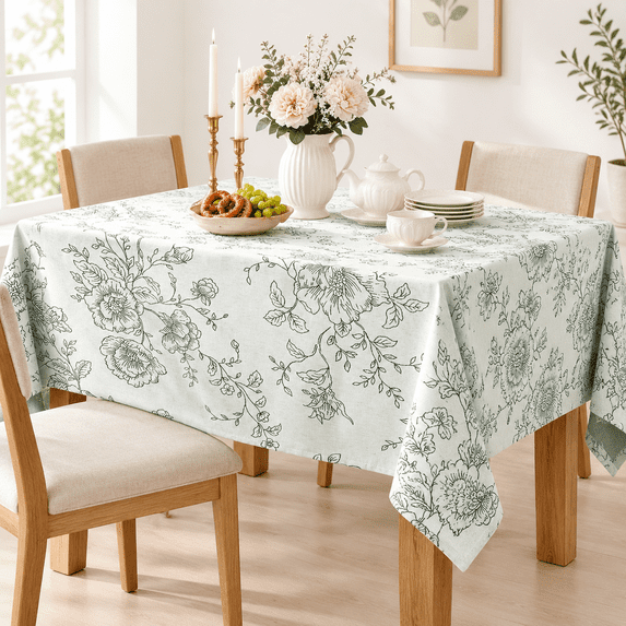 Vintfarmhouse Damask Fl60 X 120 Inch Rectangle Table Cloth - Water ...