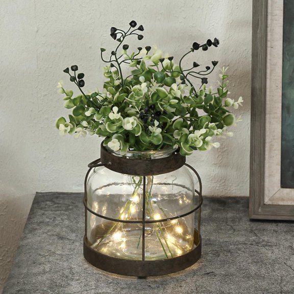 Vintglfarmhouse Vase  Rustic Lantern Decor With Plants Flowers Lights Style Vases For Home Flarrangement Hostess Gift
