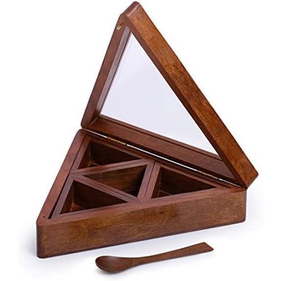 Spices Stackable Box VintiquE Wooden Spice Box, Acacia Wood, Stackable, 1-Tier Spice Rack ...